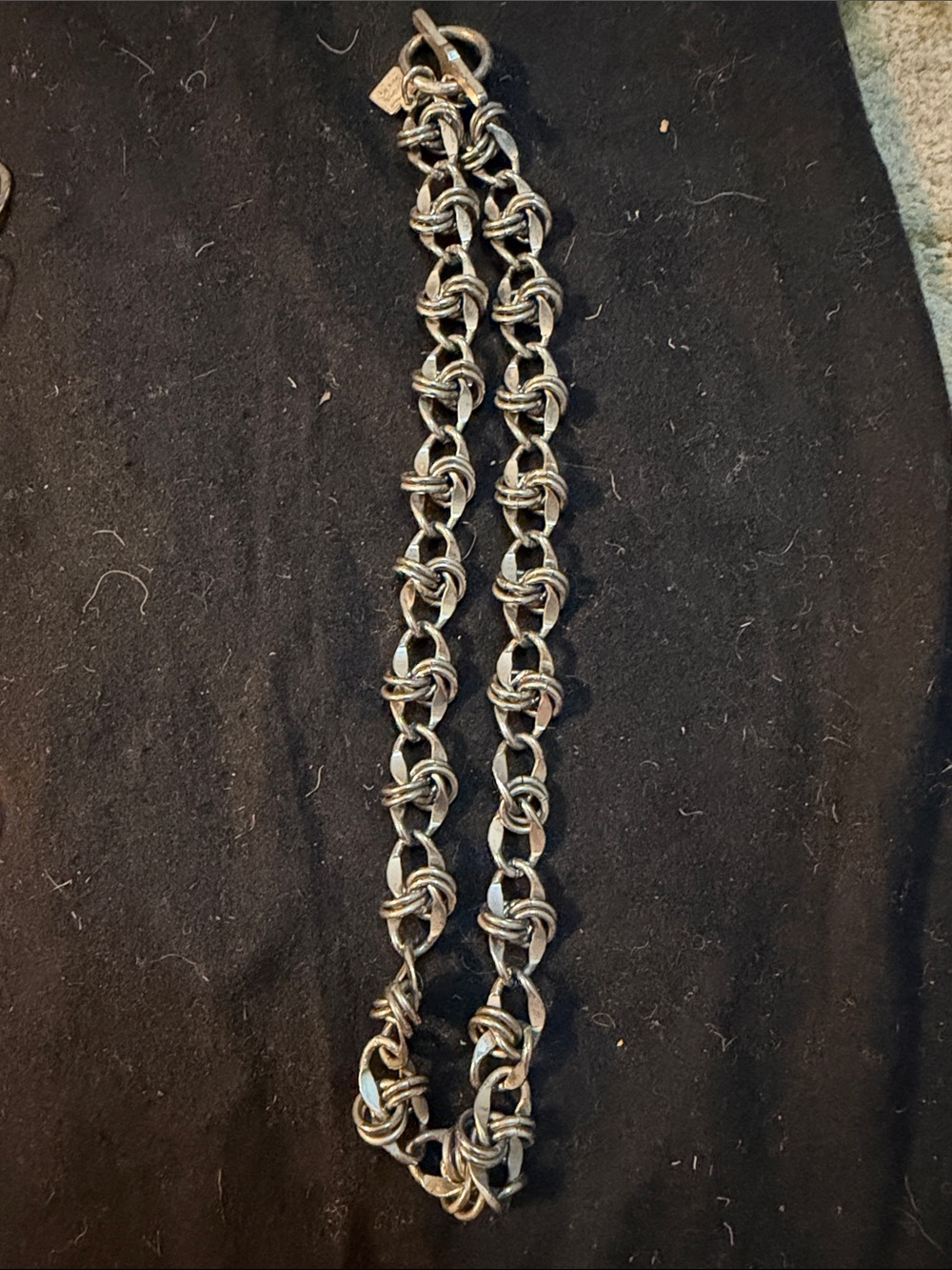 Anne Klein Silver-Tone Knotted Link Necklace